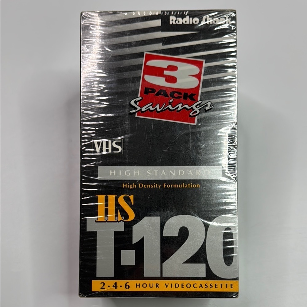 Radio Shack VHS HS T-120 Video Cassette 3 Pack NEW